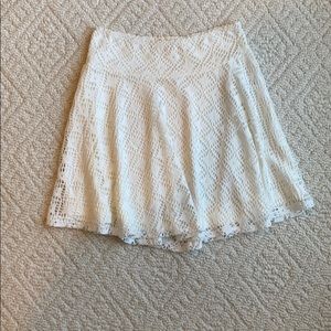 White crochet skater skirt